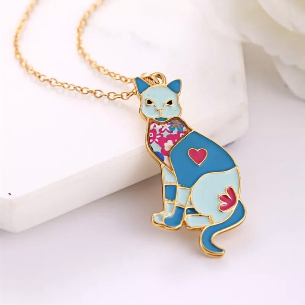 🍭Enamel cat necklace